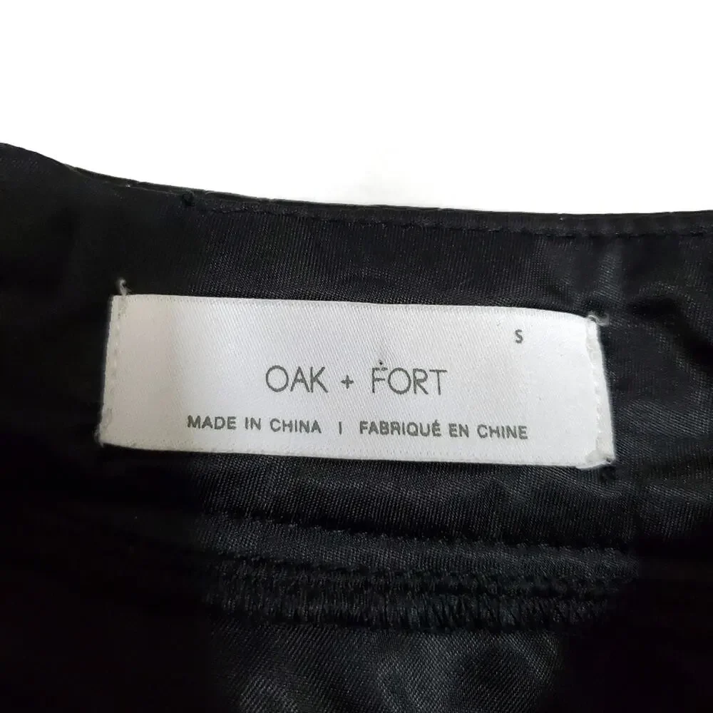 Oak + Fort | Snakeskin Pattern Patent Leather Raw Hem A-Line Miniskirt